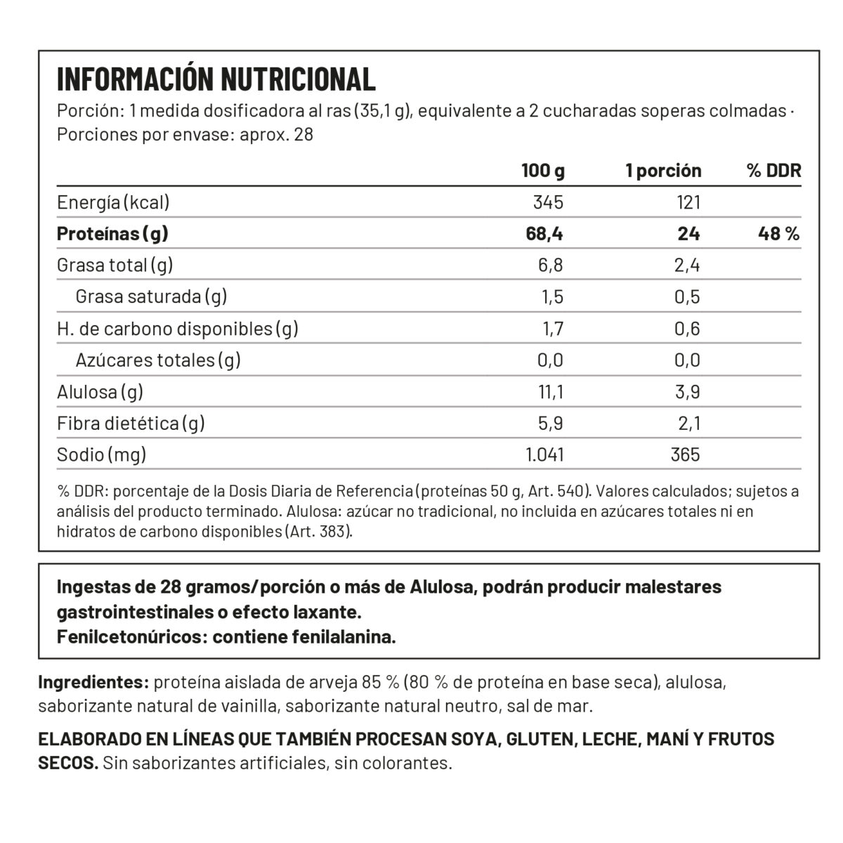 CookLab · Proteína aislada de arveja en polvo · Sabor suave · 1 kg - Imagen 2